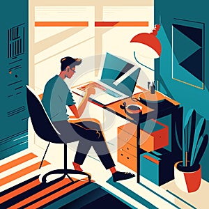 Vector image of a graphic designers working table