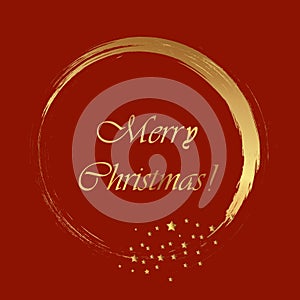 Vector image of the greeting card with the words Merry Christmas .