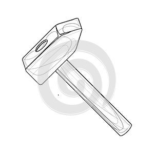 Image of a hammer Isolated on white background. Concept. Tool.