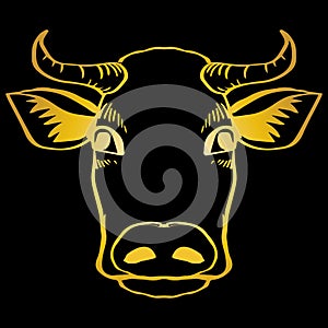 Vector image of the head of a bull. Logo concept.