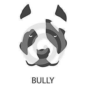 Vector image of head dog the American bully