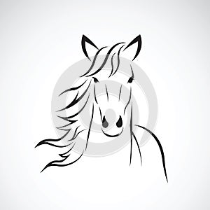 Vector image of a horse head design on white background, Horse Logo. Wild Animals.