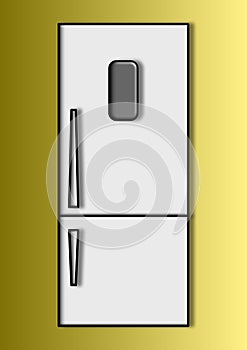 Vector image of a household refrigerator with place for text