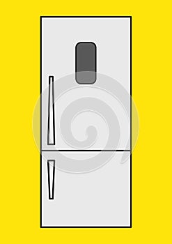 Vector image of a household refrigerator with place for text