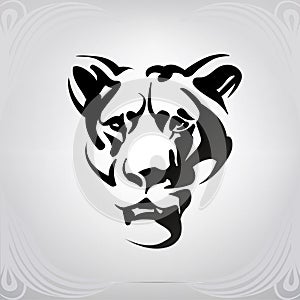 Vector image of an lioness head. vector illustration