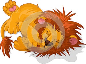 Vector image of a majestically sleeping lion