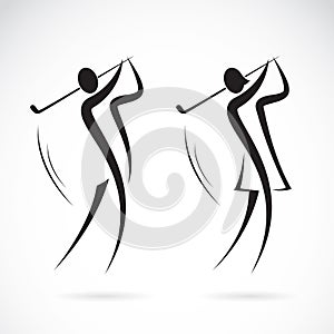Vector image of an male and female golfers design
