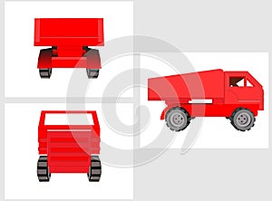 vector image of a miniature truck logo with white background