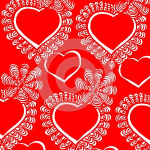 Vector image. Pattern in the form of abstract hearts, flowers.