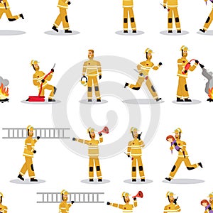 Vector image Pattern Groups Firefighter at Work