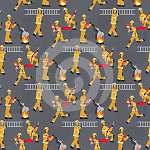 Vector image Pattern Groups Firefighters at Work