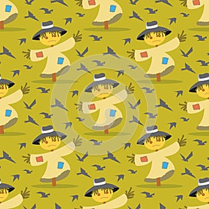 Vector image Pattern Scarecrow field Scare Birds