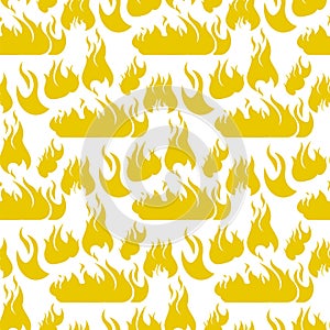 Vector image Pattern Set Fire Flame Silhouettes