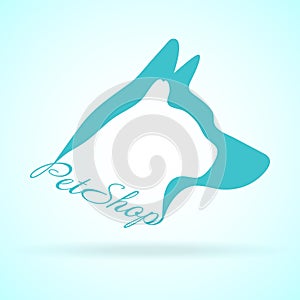 Vector Image Of Pets Design On Background. Petshop, Dog, Cat. Animal Logo photo