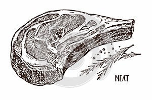 Vector image of a piece of meat.