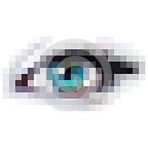 Vector image of a pixellated eye photo