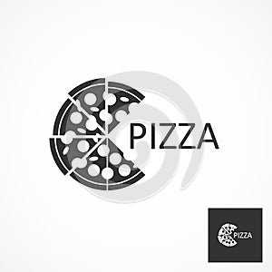 Vector image pizza logo.