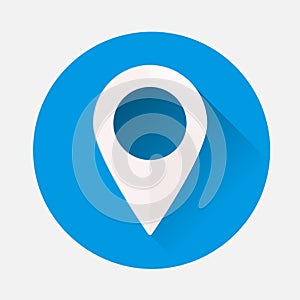 Vector image positioning on the map. Mark icon. Red icon locati