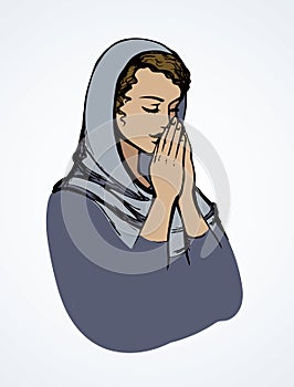 Vector image of the praying person