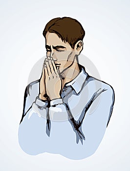 Vector image of the praying person