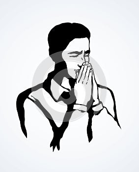 Vector image of the praying person