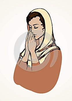 Vector image of the praying person