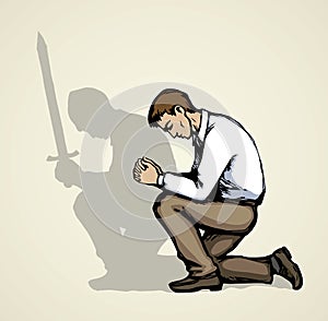 Vector image of the praying person