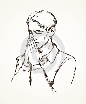 Vector image of the praying person