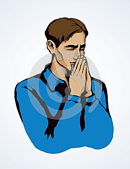 Vector image of the praying person