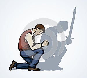 Vector image of the praying person