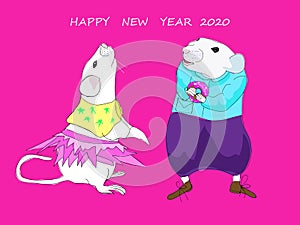 Vector image of rat symbol New Year 2020