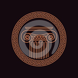 Vector image of a Roman antique column