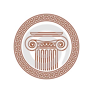 Vector image of a Roman antique column