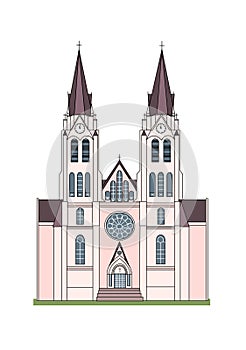 Vector image Roman catholic churchbuilding