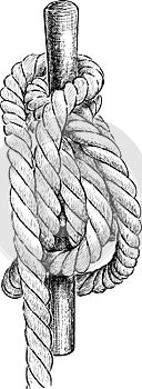 Vector drawing of a rigging rope