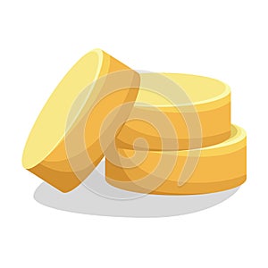 Vector image of a round cheese roll. Cartoon style. EPS 10