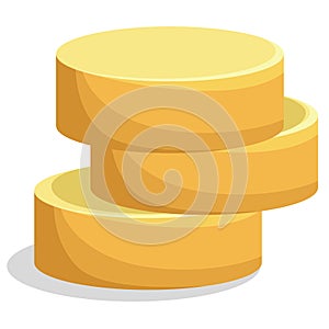 Vector image of a round cheese roll. Cartoon style. EPS 10