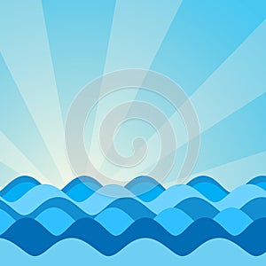 Vector image of sea waves