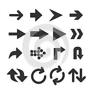 Vector image of set of arrows icons