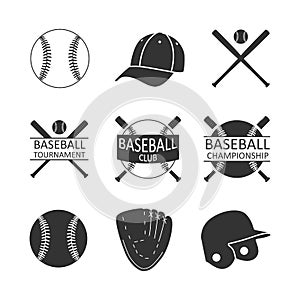 Vector image set of baseball logo.