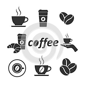 Vector image set of coffee icons.