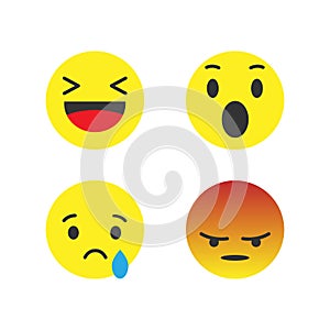 Vector image set of emoticons.