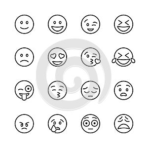 Vector image set emoticons line icons