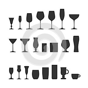 Vector image set of glass.