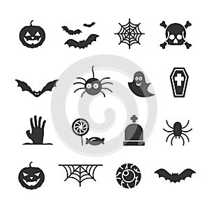 Vector image set of Halloween icons.