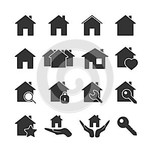 Vector image set house icons
