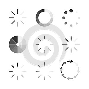 Vector image set loading icons.