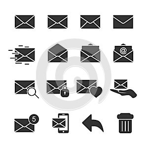 Vector image of set of mail icons