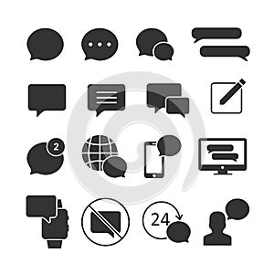 Vector image of a set of message icons