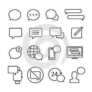 Vector image of a set of message line icons